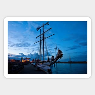 The Flying Dutchman at dusk Sticker